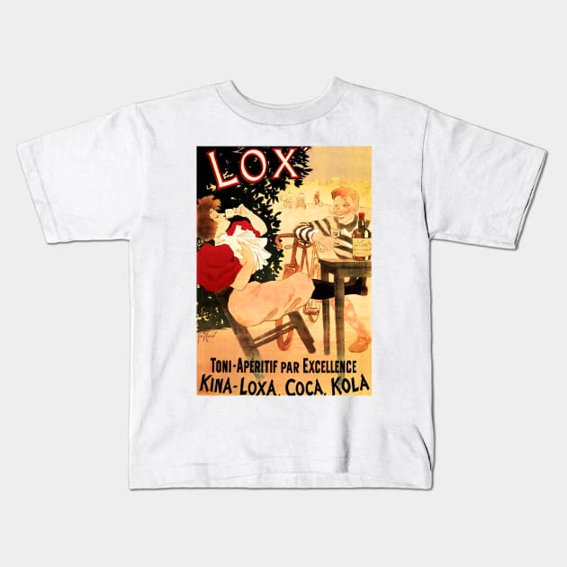 LOX APERITIF PAR EXCELLENCE Vintage French Liqueur Advertisement by Georges Meunier Kids T-Shirt by vintageposters